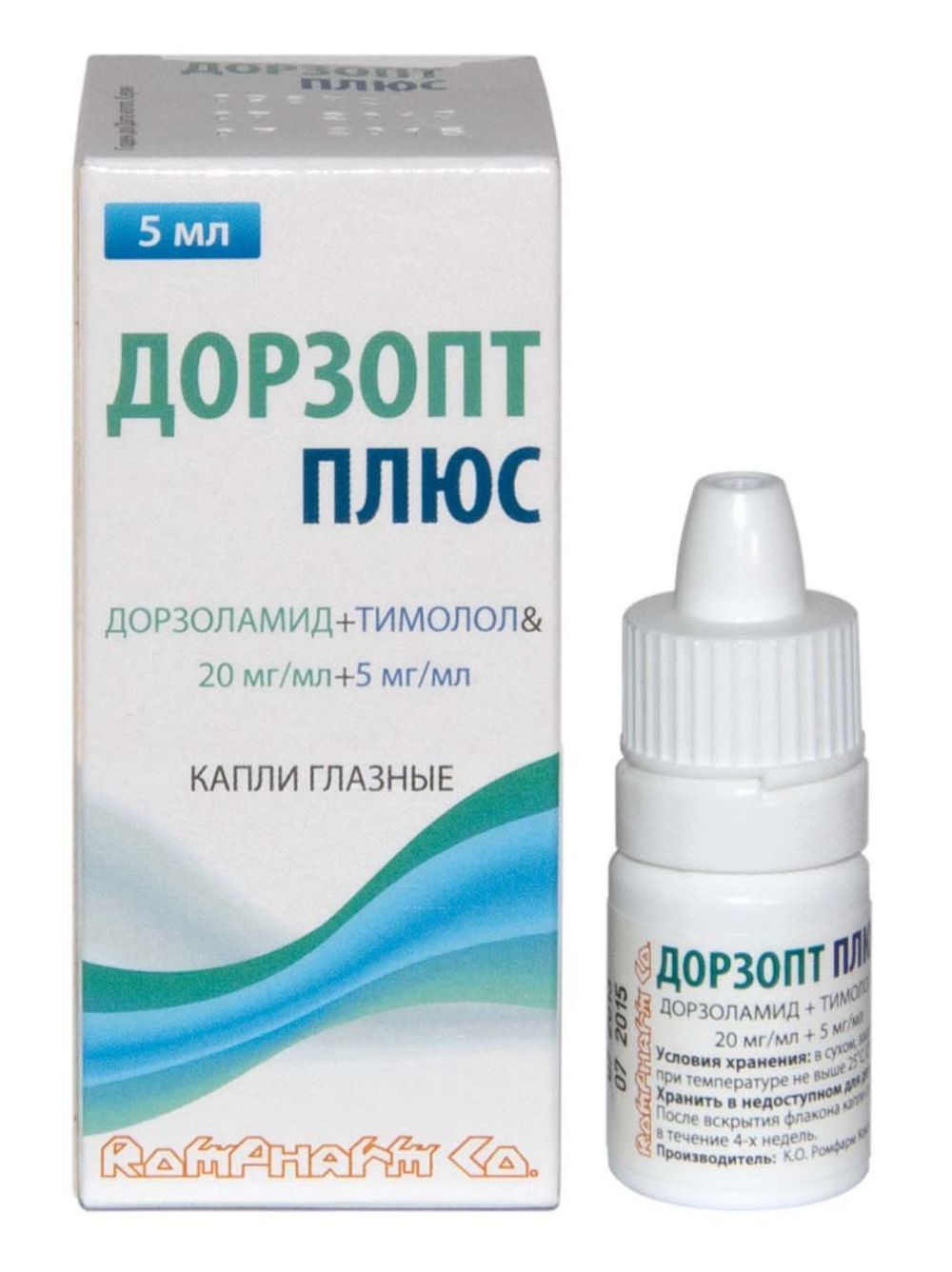 Купить Дорзопт плюс 20мг+5мг/мл 5мл капли глазн. №1 фл.-кап. в Уфе по цене  от 759.22 руб в Дешевой аптеке Витаминка